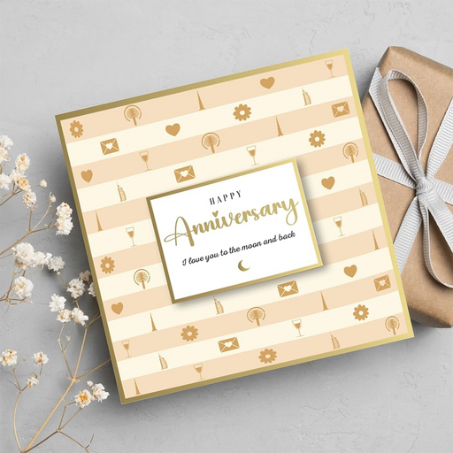 Happy Anniversary Gold Foil Greeting Card