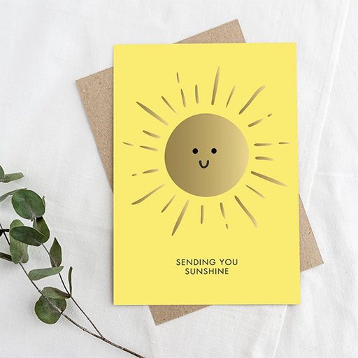 Sending You Sunshine Gold Foil Greeting Card
