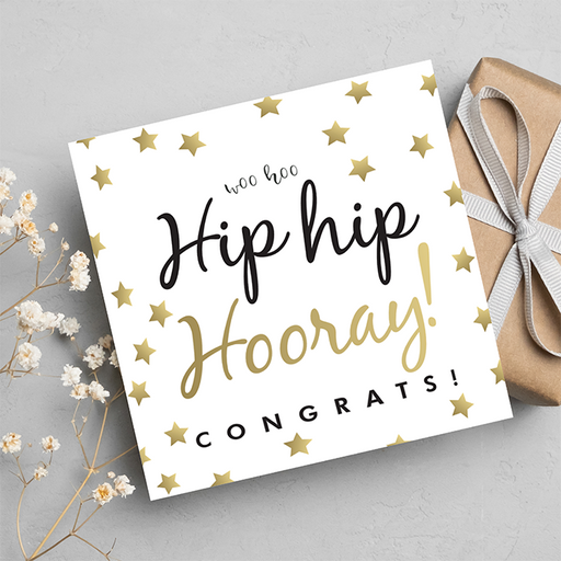 Congratulations, Hip Hip Hooray Greeting Card
