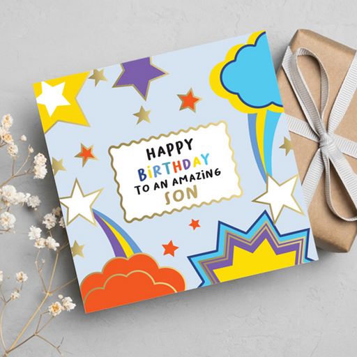 Happy Birthday to an Amazing Son, Greeting Card
