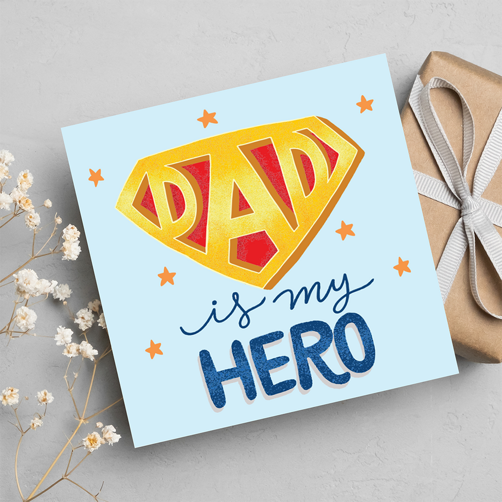 Dad Is My Hero, Greeting Card for Dad