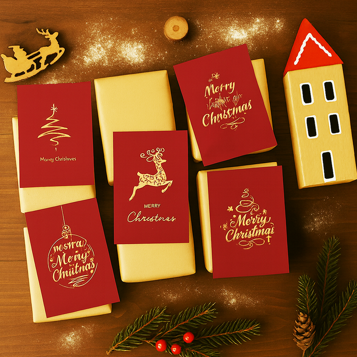 Merry Christmas, 5 Mini Greeting Card Pack