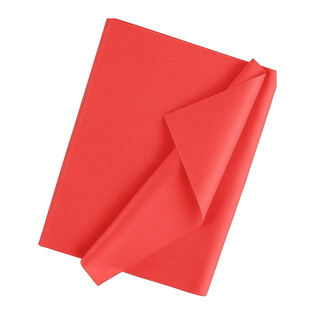 Red Tissue Paper 20 Sheets – 50 x 70cm, 17gsm Acid-Free Wrap for Gifts