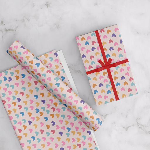 Heart Wrapping Paper, 6 Sheets