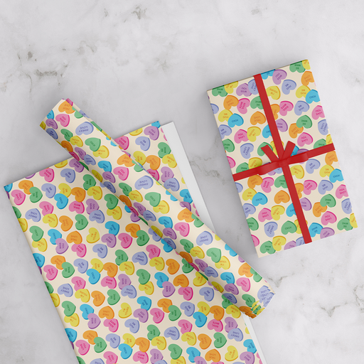 Hearts Wrapping Paper, 6 Sheets