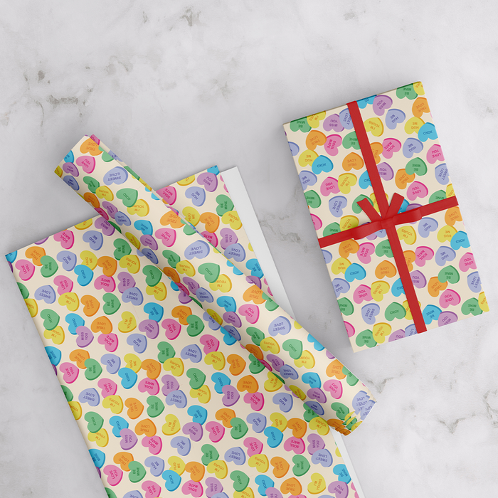Hearts Wrapping Paper, 6 Sheets