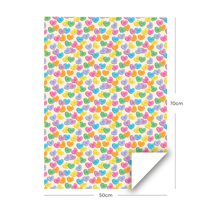 Hearts Wrapping Paper, 6 Sheets