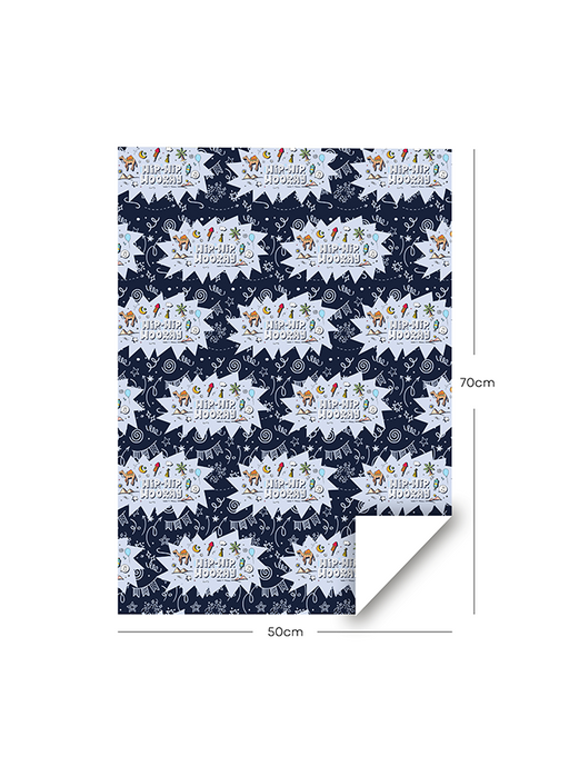 HIP HIP HOORAY, WRAPPING PAPER, BLUE