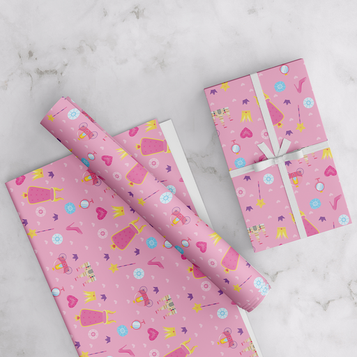 PRINCESS, WRAPPING PAPER, PINK
