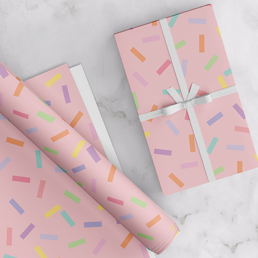 Confetti, Pink, Gift Wrapping Paper Pack