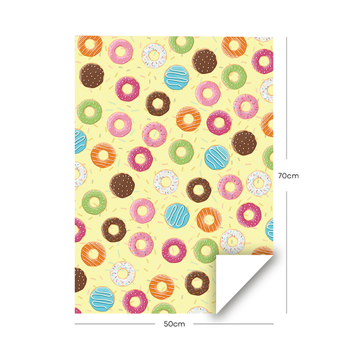 Donuts, Yellow, Gift Wrapping Paper Pack