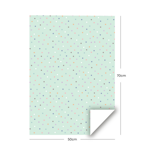 Dots, Mint Green, Gift Wrapping Paper Pack