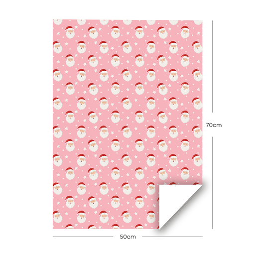 Santa Wrapping Paper, Pink