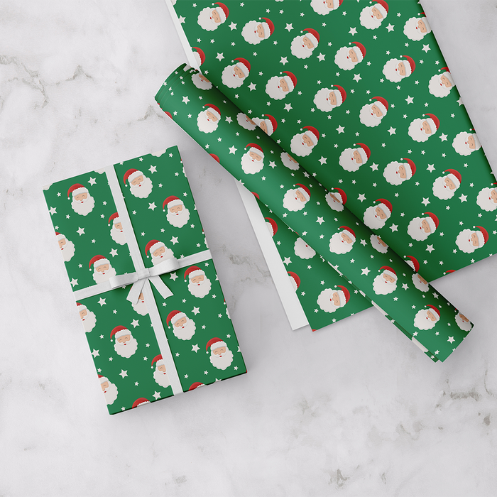 Santa Wrapping Paper, Green