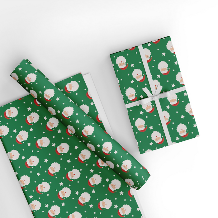 Santa Wrapping Paper, Green