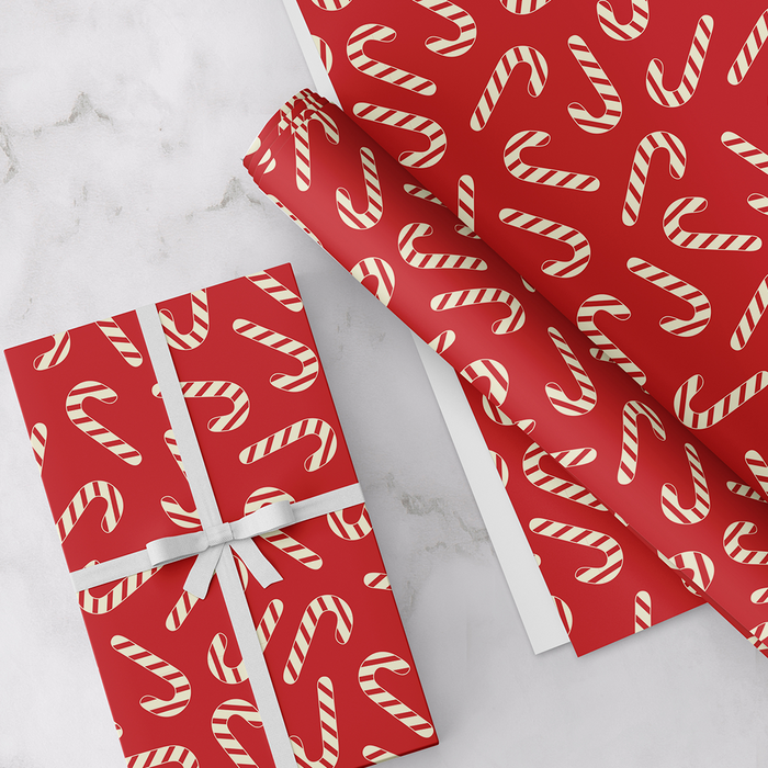 Red Sugar Cane, Christmas Gift Wrapping Paper