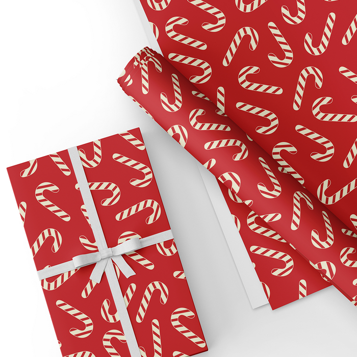 Red Sugar Cane, Christmas Gift Wrapping Paper