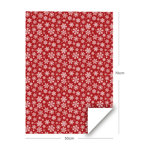 Snowflakes, Red, Christmas Gift Wrapping Paper