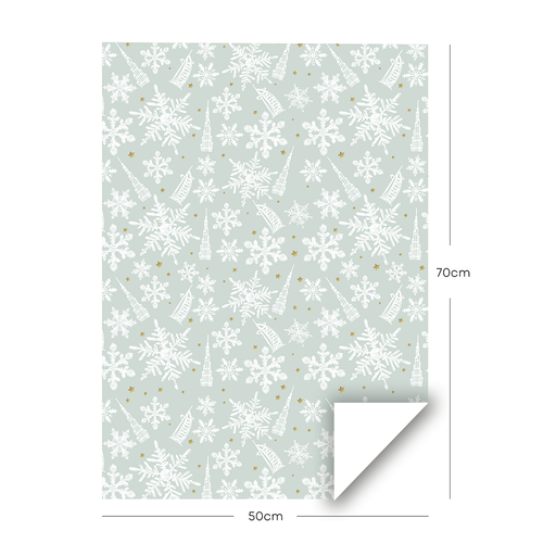 Snowflakes, UAE Theme, Christmas Gift Wrapping Paper