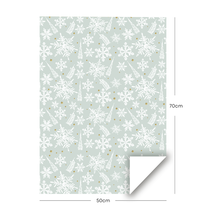 Snowflakes, UAE Theme, Christmas Gift Wrapping Paper