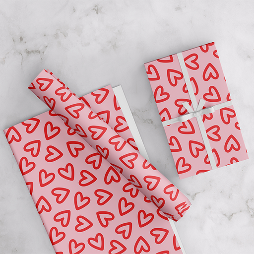 Red Love Hearts Wrapping Paper