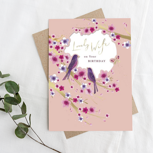 Lovely Wife - Uk Birthday Greeting Card