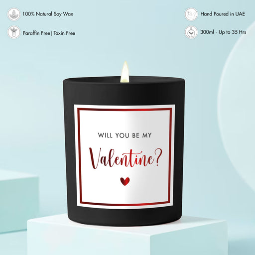 Scented Candle - Be my Valentine, Black