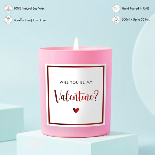 Scented Candle - Be my Valentine, Pink Red