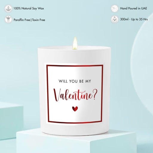 Scented Candle - Be my Valentine, White