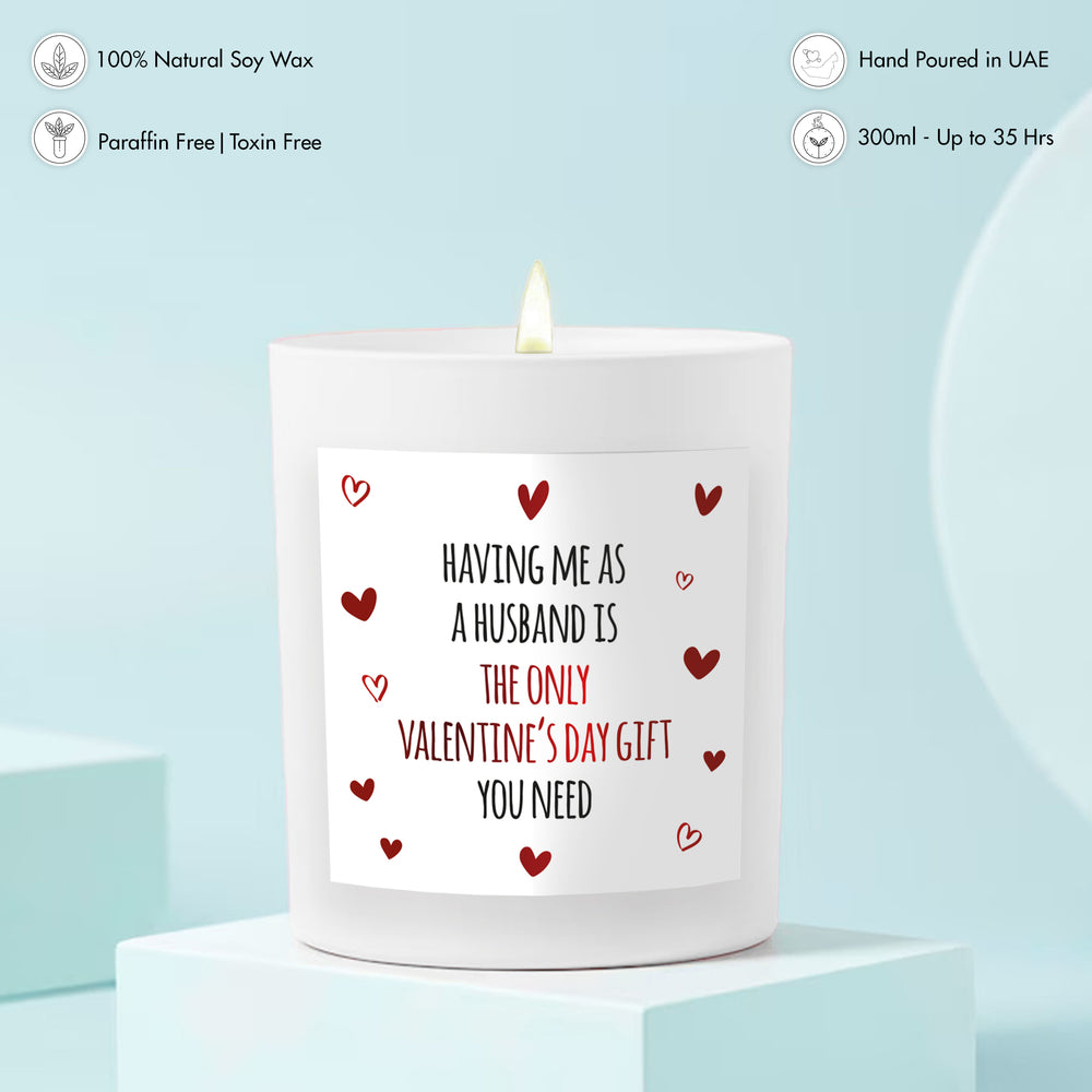 Scented Candle - Best Valentine Gift, Husband, White