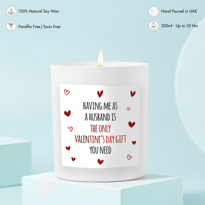 Scented Candle - Best Valentine Gift, Husband, White