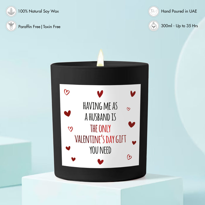 Scented Candle - Best Valentine Gift, Husband, Black
