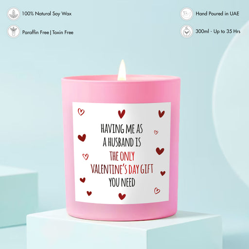 Scented Candle - Best Valentine Gift, Husband, Pink
