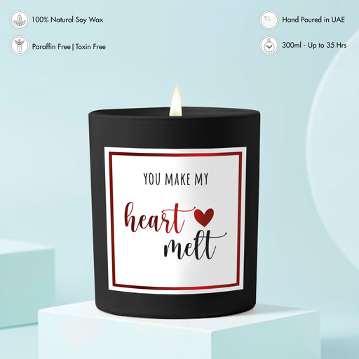 Scented Candle - You make my heart melt, Black