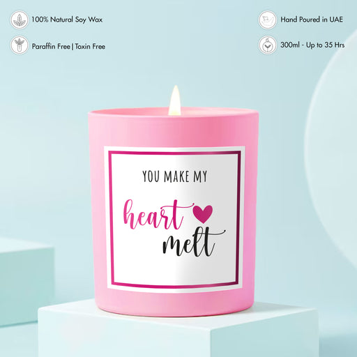 Scented Candle - You make my heart melt, Pink