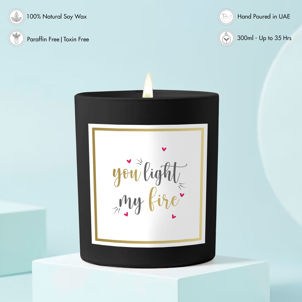 Scented Candle - You light my love, Black