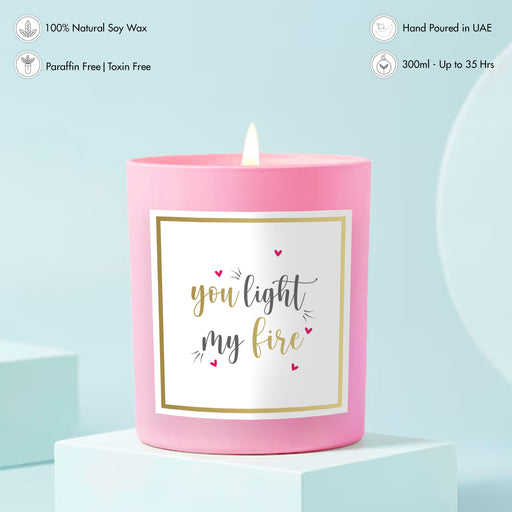 Scented Candle - You light my love, Pink