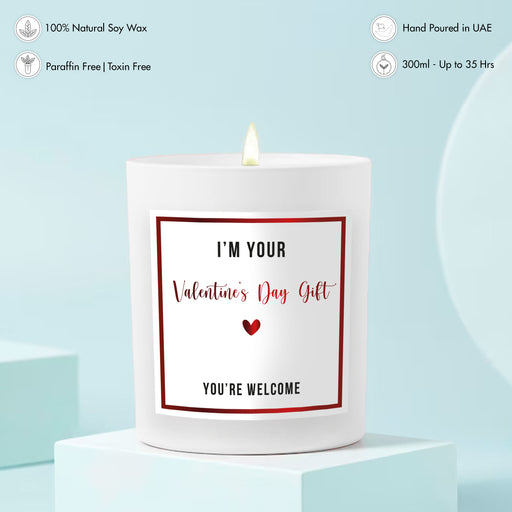 Scented Candle - I'm your Valentine's Day Gift, White