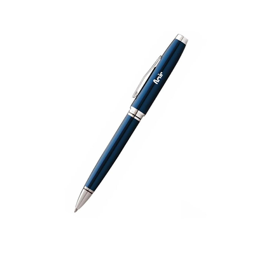Personalised Cross Coventry Blue Lacquer with Polished Chrome Appointments Ballpoint Pen