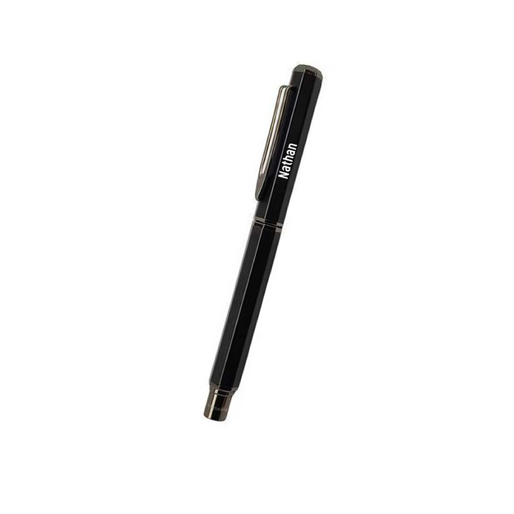 Personalised Premium Metal Roller Pen in Gift Box - Black