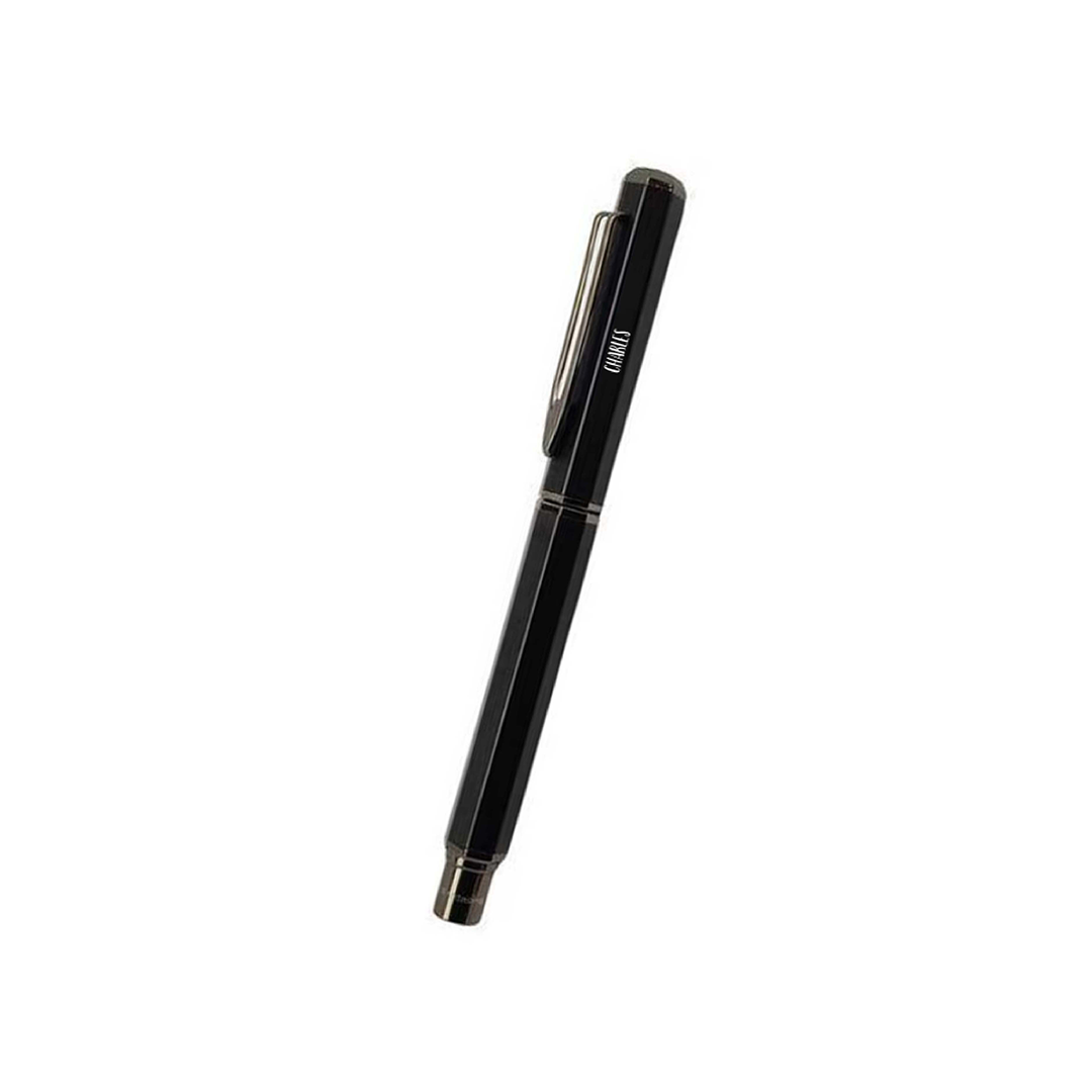Personalised Premium Metal Roller Pen in Gift Box - Black
