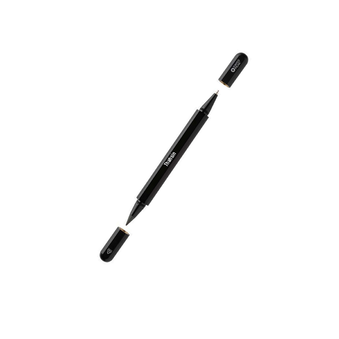 Personalised Swiss Peak® Storm RCS Recycled Aluminum Dual Tip Pen - Black