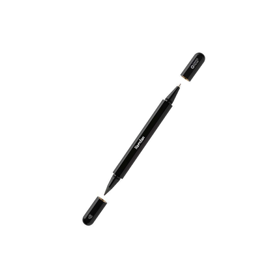 Personalised Swiss Peak® Storm RCS Recycled Aluminum Dual Tip Pen - Black