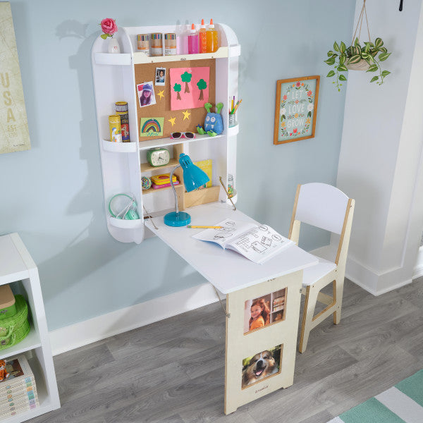 Arches Floating Wall Desk & Chair - White