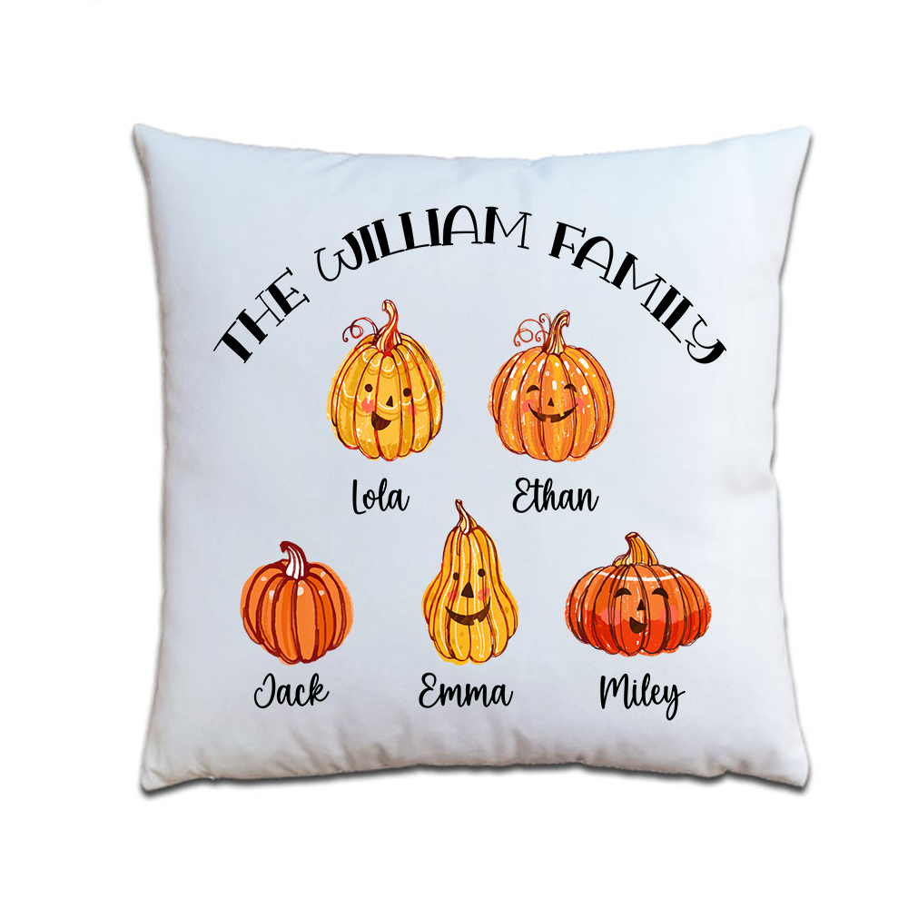 Pumpkin Family of 5 Halloween Cushion