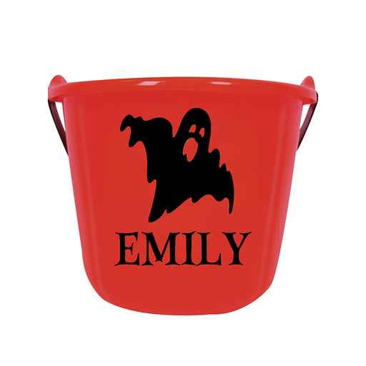 Personalised Halloween Bucket Red