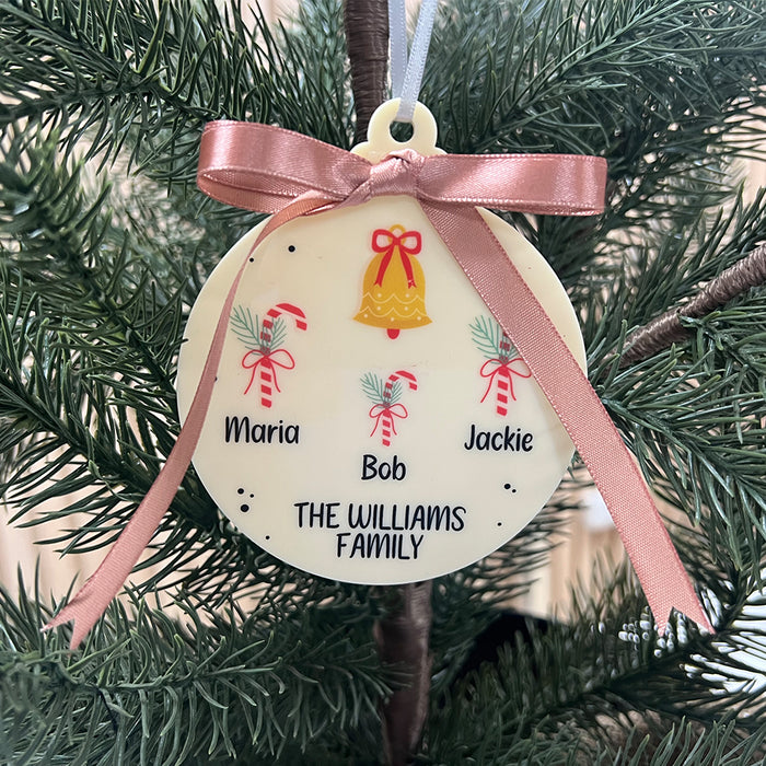 Personalised Acrylic Family Christmas Bauble