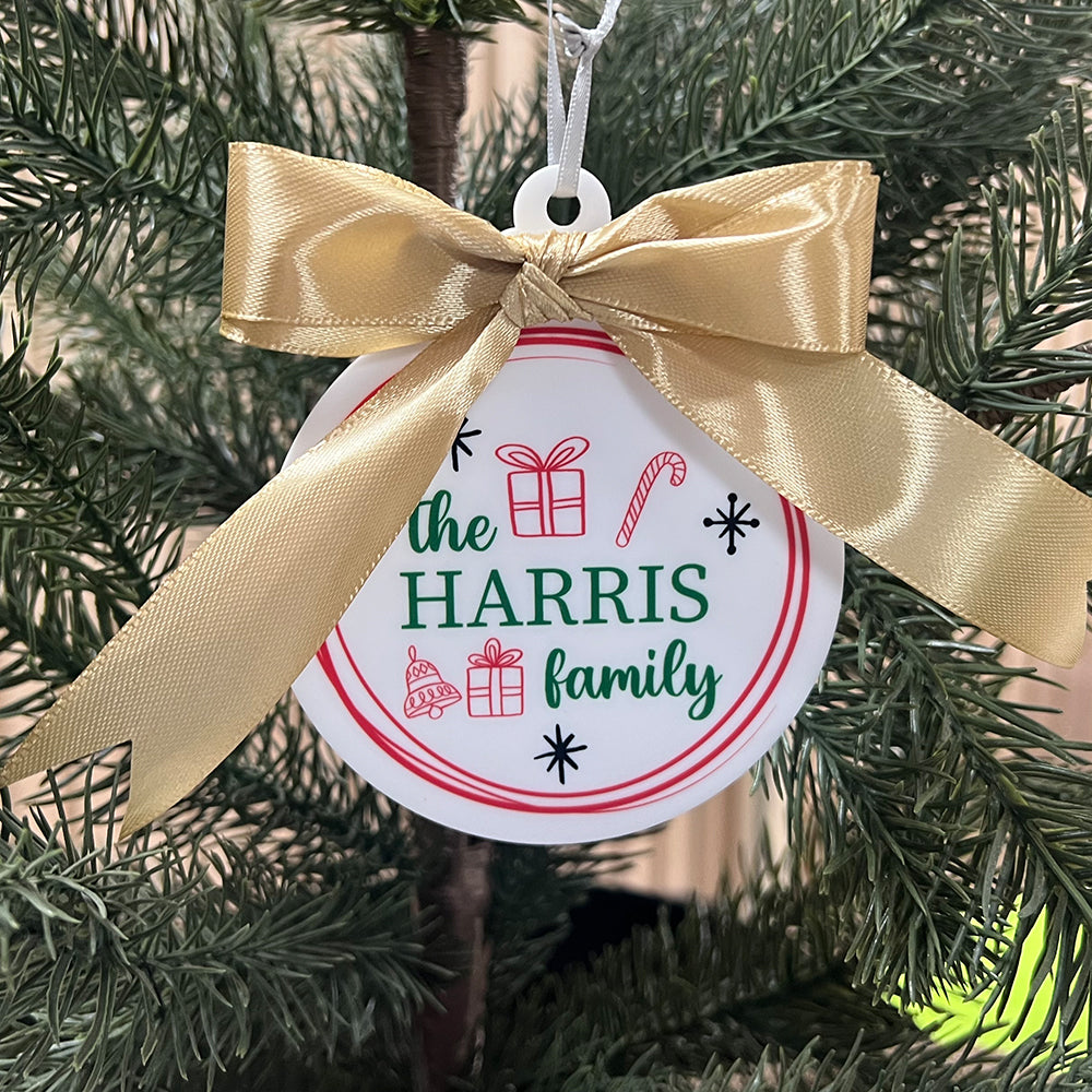 Personalised Acrylic Christmas Bauble White 2