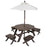 Octagon Table , Stools & Umbrella Set- Bear Brown & Beige