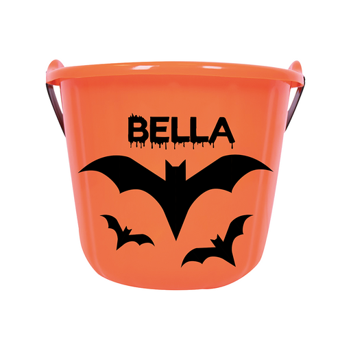 Personalised Halloween Bucket Orange